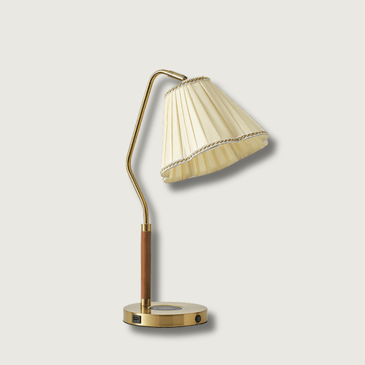 LuxeLight - Florentine Fabric Table Lamp with Gold Base