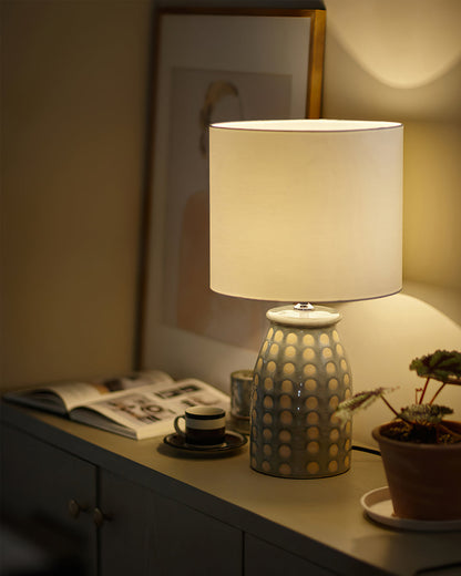 PatternLuxe – Farverig keramisk bordlampe med klassisk design