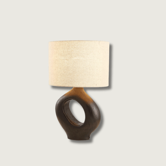 ModernGlow – Harpiks Bordlampe med Linnedskærm
