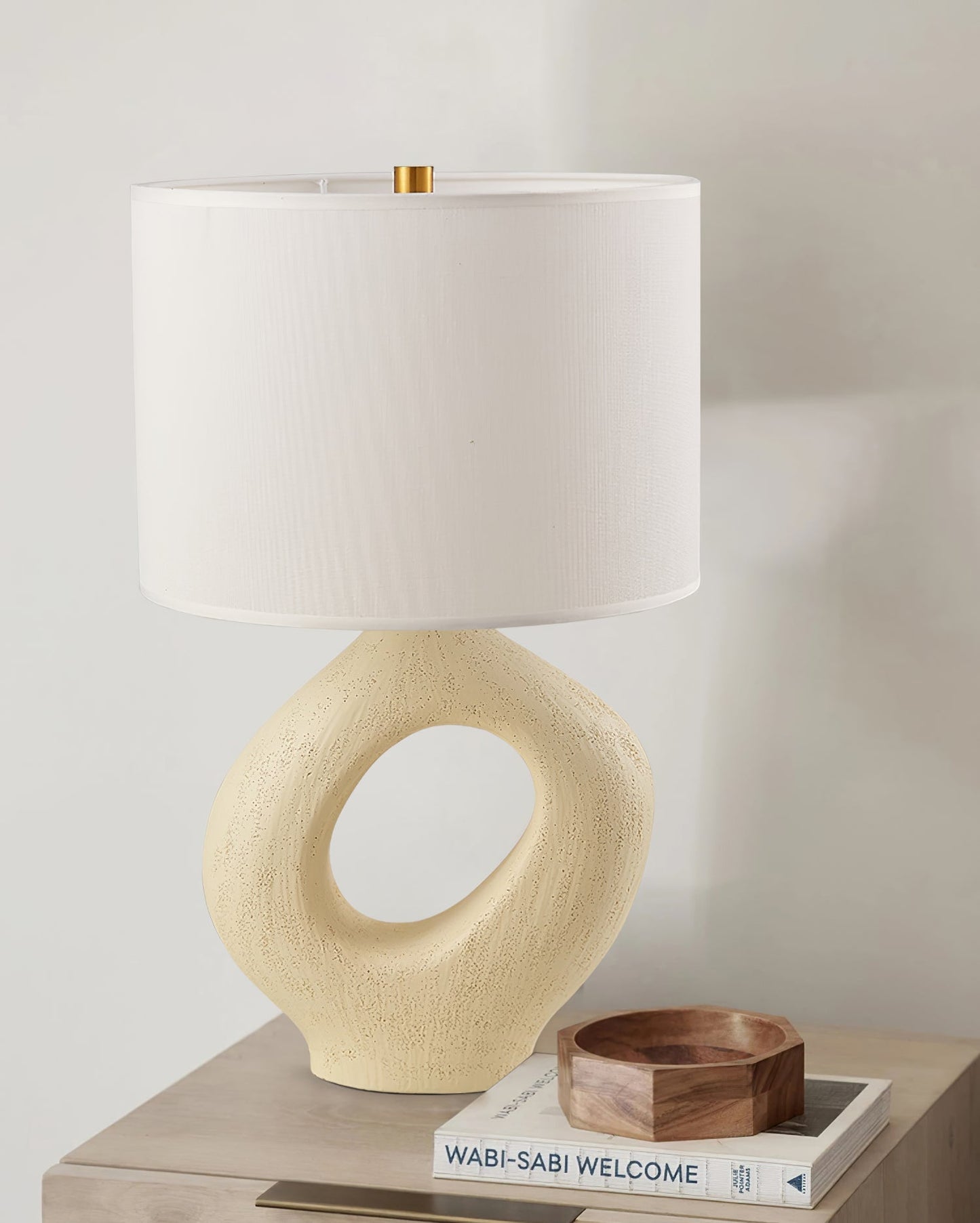 ModernGlow – Harpiks Bordlampe med Linnedskærm