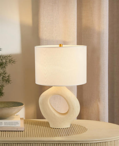 ModernGlow – Harpiks Bordlampe med Linnedskærm
