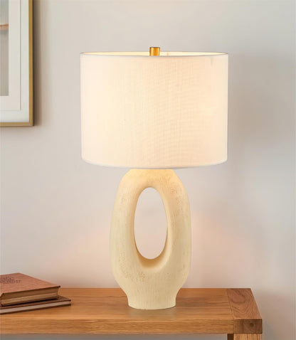 ModernGlow – Harpiks Bordlampe med Linnedskærm
