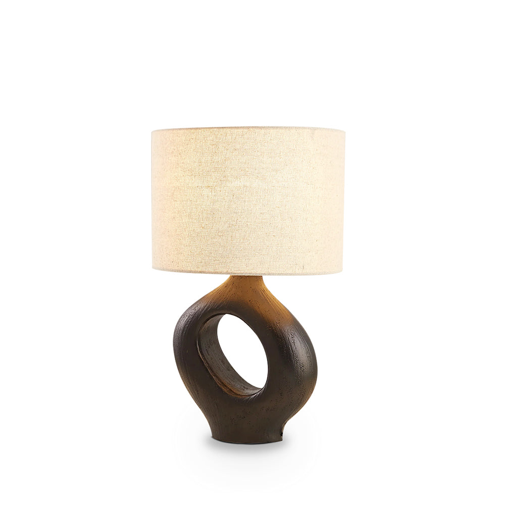 ModernGlow – Harpiks Bordlampe med Linnedskærm