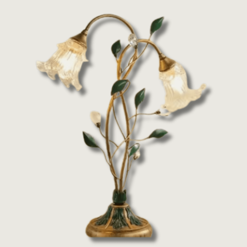 BloemLuxe - Fransk bordlampe med blomsterdesign