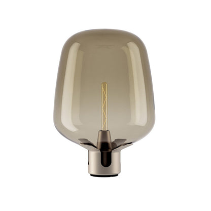Glass Flame - Transparent bordlampe med varmt LED-lys