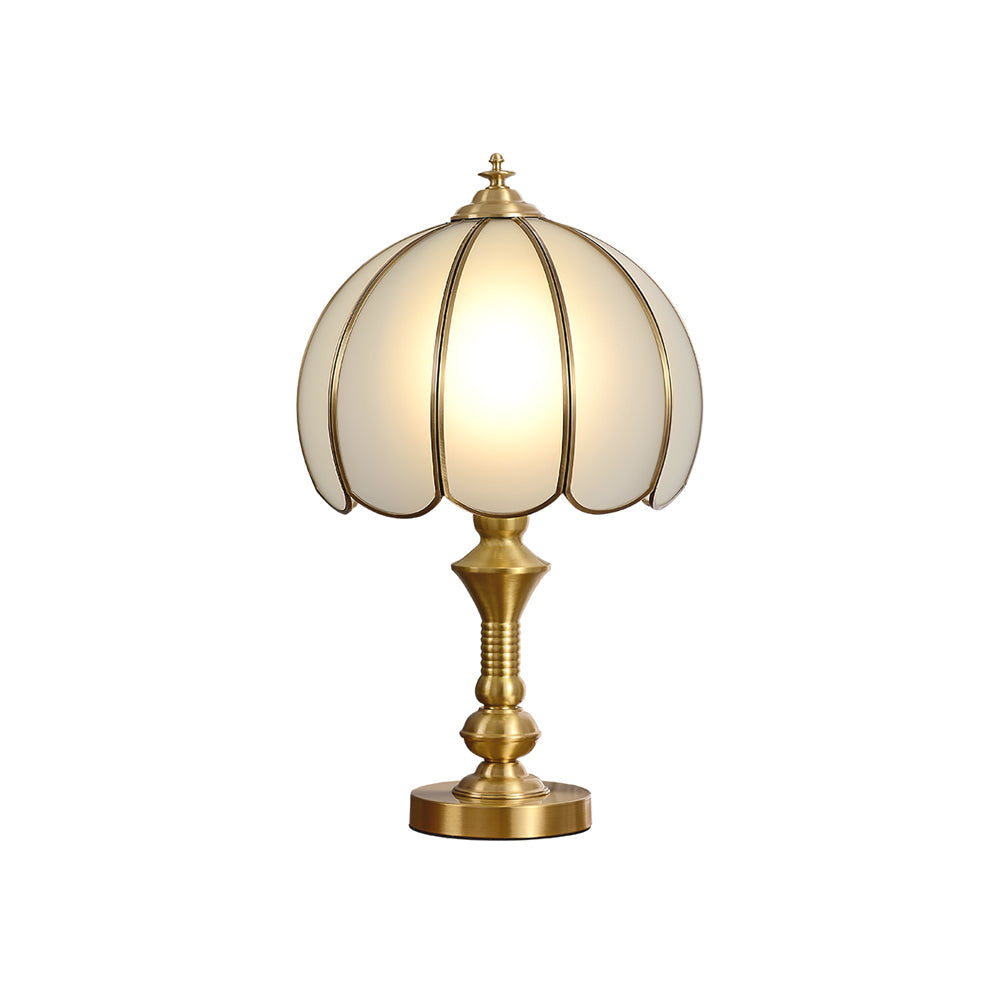 LuxeBrass – Retro Design Table Lamp with White Finish