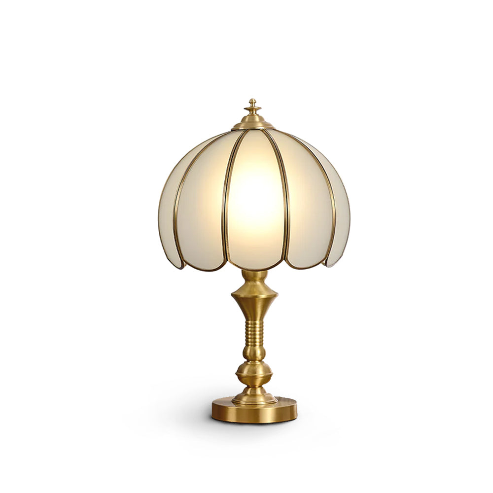 LuxeBrass – Retro Design Table Lamp with White Finish