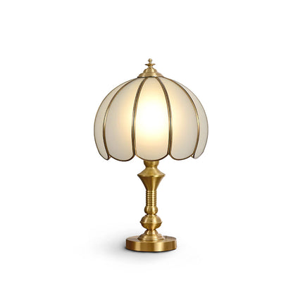 LuxeBrass – Retro Design Table Lamp with White Finish