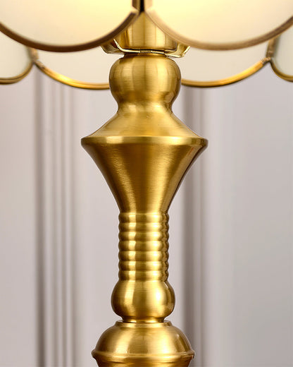 LuxeBrass – Retro Design Table Lamp with White Finish