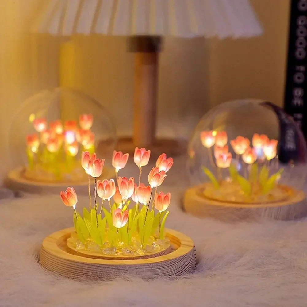 VerreLuxe - Lampe Tulipe pour la Nuit