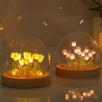 VerreLuxe - Lampe Tulipe pour la Nuit