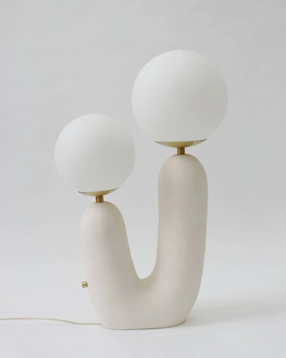 EcoLuxe - Moderne glas- og harpiksbordlampe