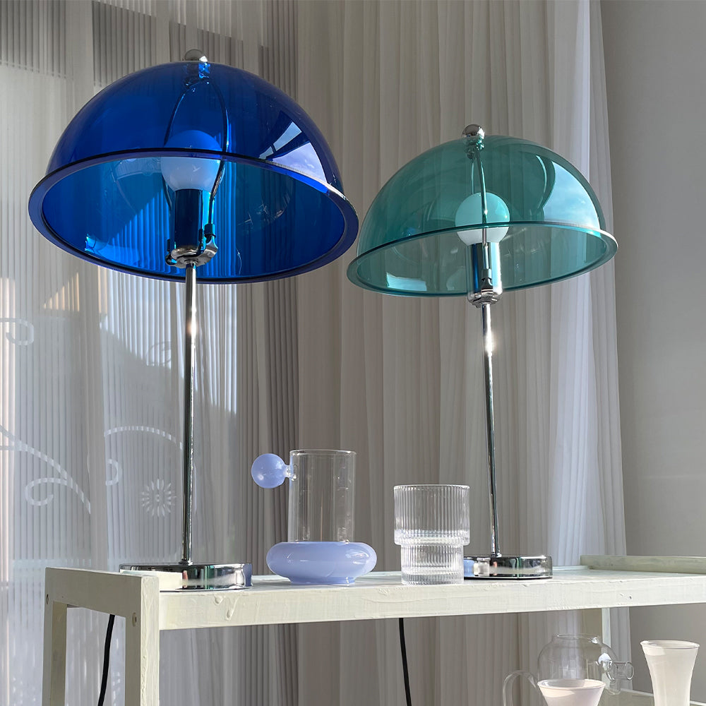 ClassicGlow - Sølv Metal og Akryl Bordlampe
