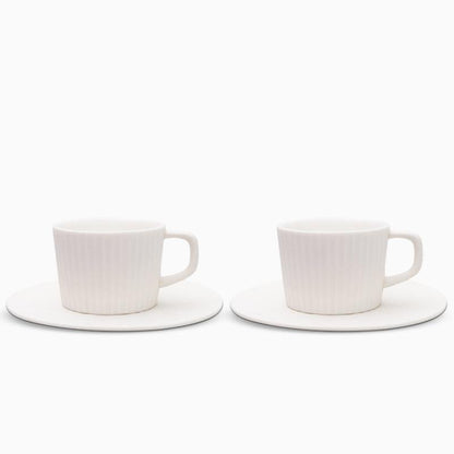 StoneBrew - White Grey Stoneware Coffee Mug Set