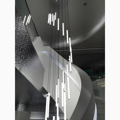 ElevateGlow - Luxuriöse vertikale Spiralpendelleuchte für Treppenhaus