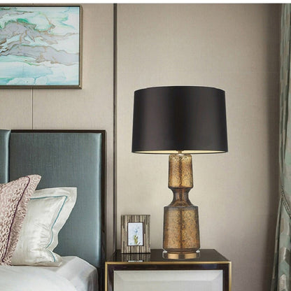 SleekAura - Elegant Table Lamp with Glass and Metal Design