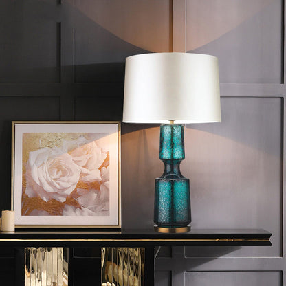 SleekAura - Elegant Table Lamp with Glass and Metal Design