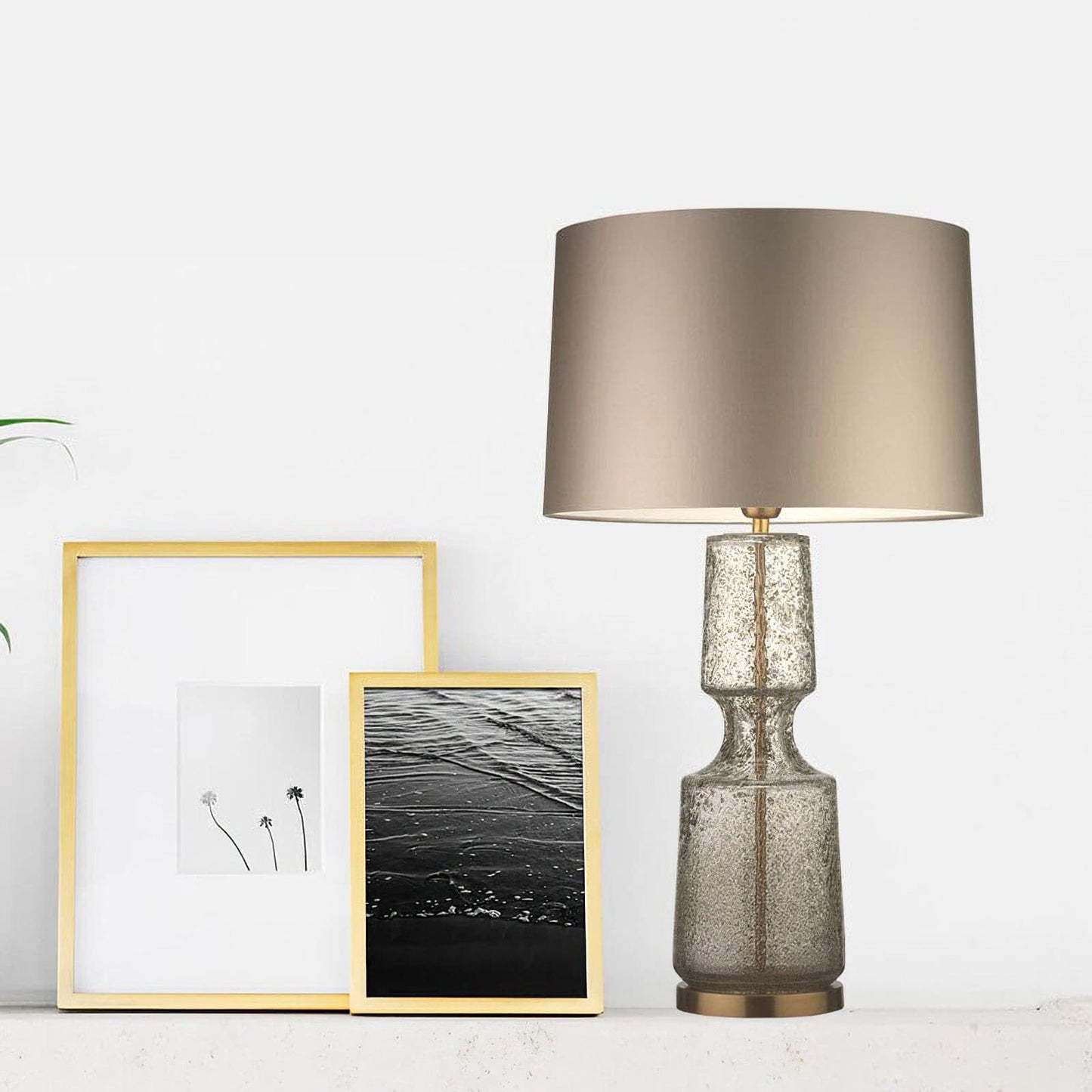 SleekAura - Elegant Table Lamp with Glass and Metal Design