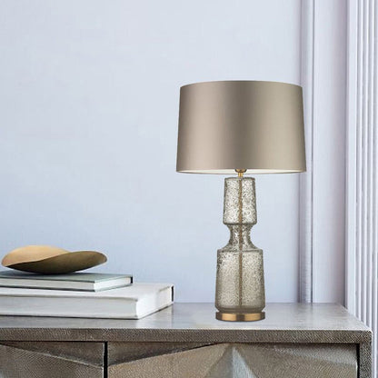 SleekAura - Elegant Table Lamp with Glass and Metal Design