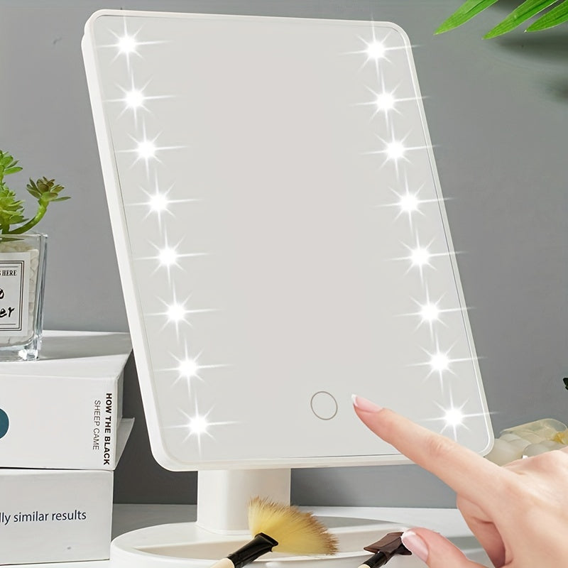RadiantTouch - Miroir de maquillage avec 16 lumières LED et éclairage réglable