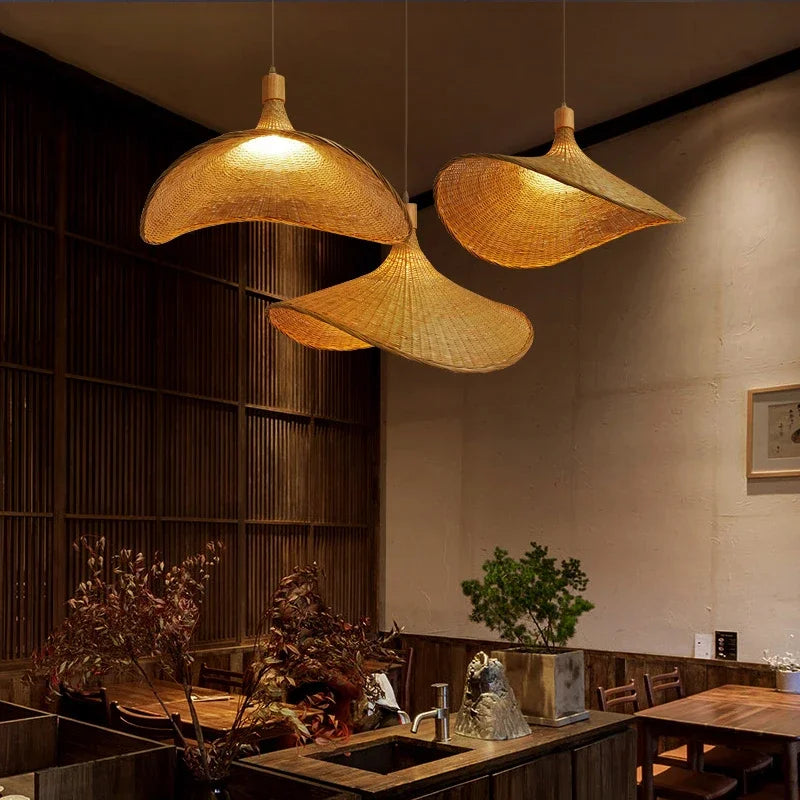 NatureGlow - Woven Bamboo Pendant Light