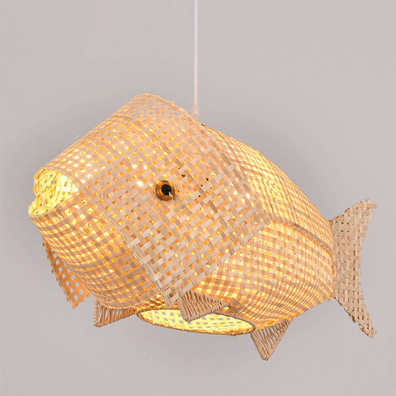 FishBamboo | Wooden Pendant Light in Asian Style