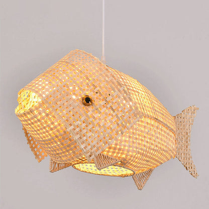 FishBamboo | Wooden Pendant Light in Asian Style