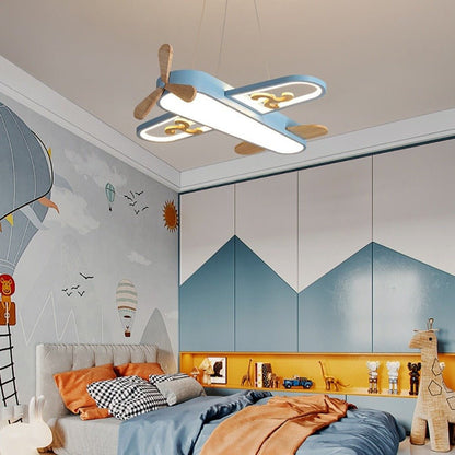FlyBright - Kids LED chandelier with airplane motif
