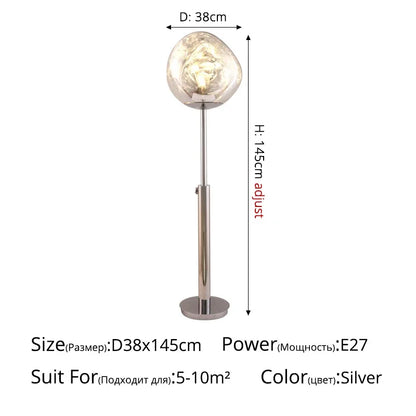 VertoGlow - Lampe sur pied en pierre de lave dimmable