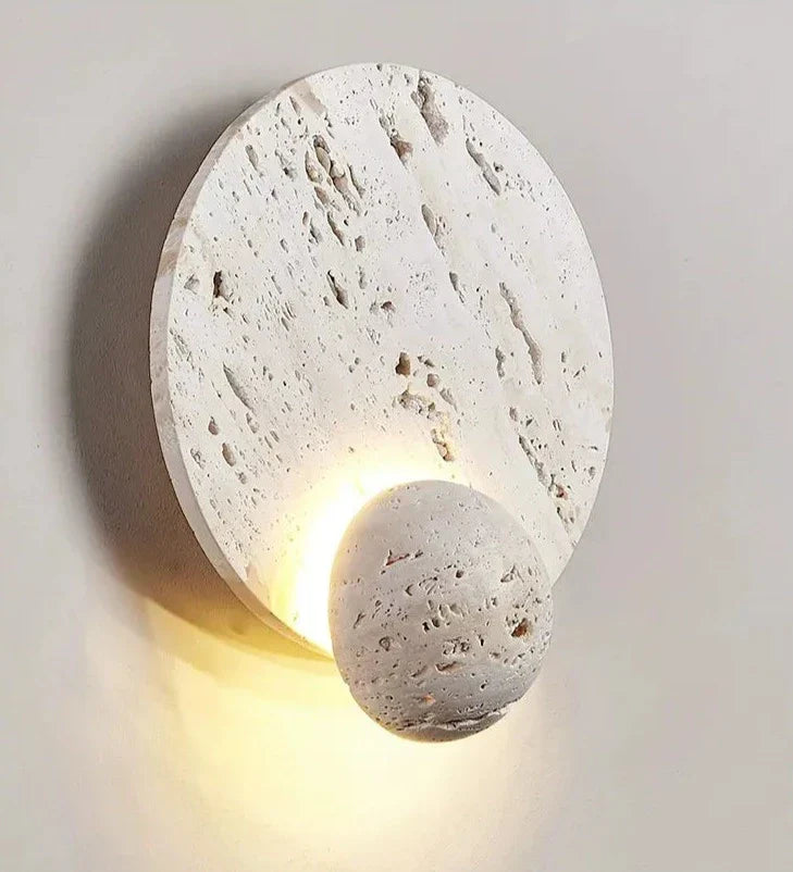 RockLite - Applique murale ronde en pierre