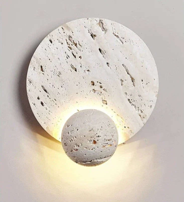 RockLite - Applique murale ronde en pierre