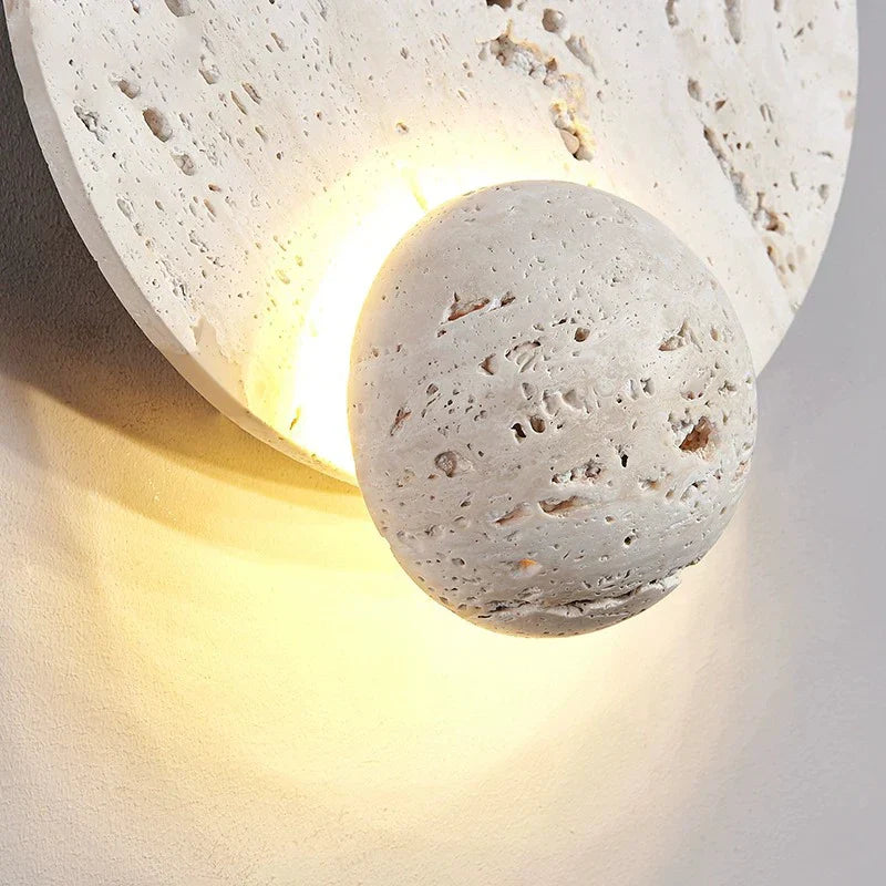RockLite - Applique murale ronde en pierre