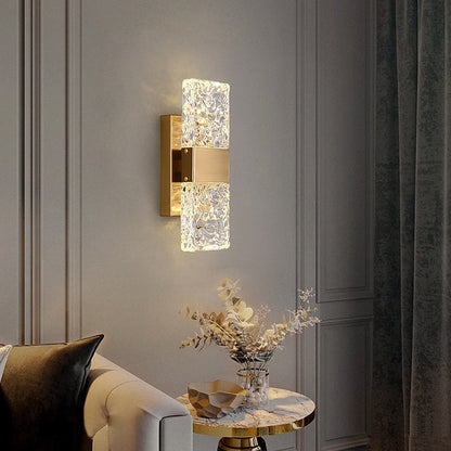 LuxeGlow - Minimalistisk Væglampe med Krystaller og Guld