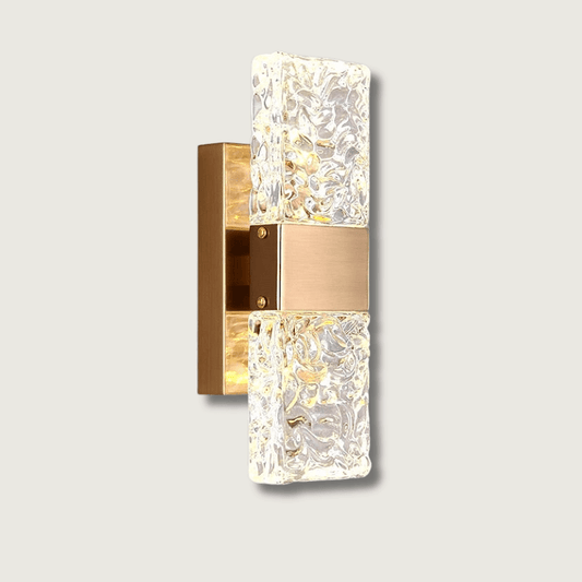 LuxeGlow - Minimalistisk Væglampe med Krystaller og Guld