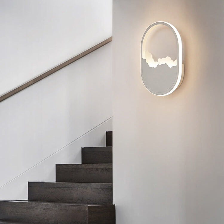 WaveGlow - Lampe murale ovale LED moderne en fer avec design ondulé raffiné