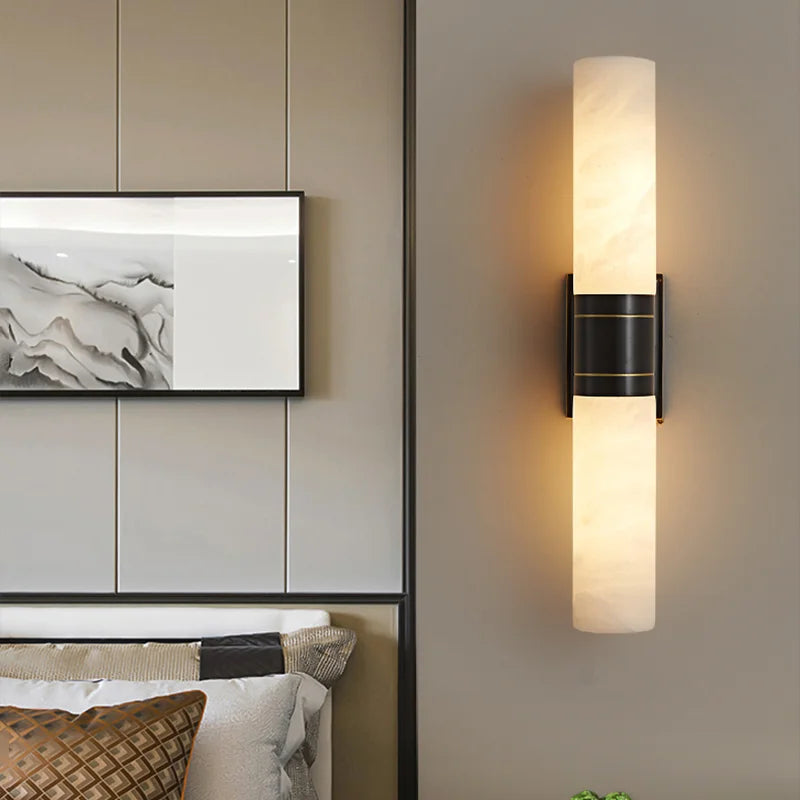 CopperGlow - Marmor Væglampe med Kreativt Design