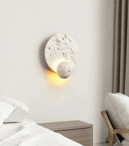 RockLite - Applique murale ronde en pierre