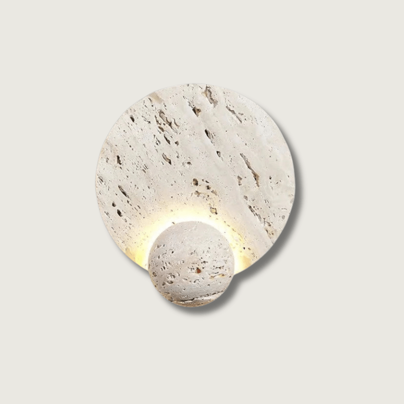 RockLite - Applique murale ronde en pierre