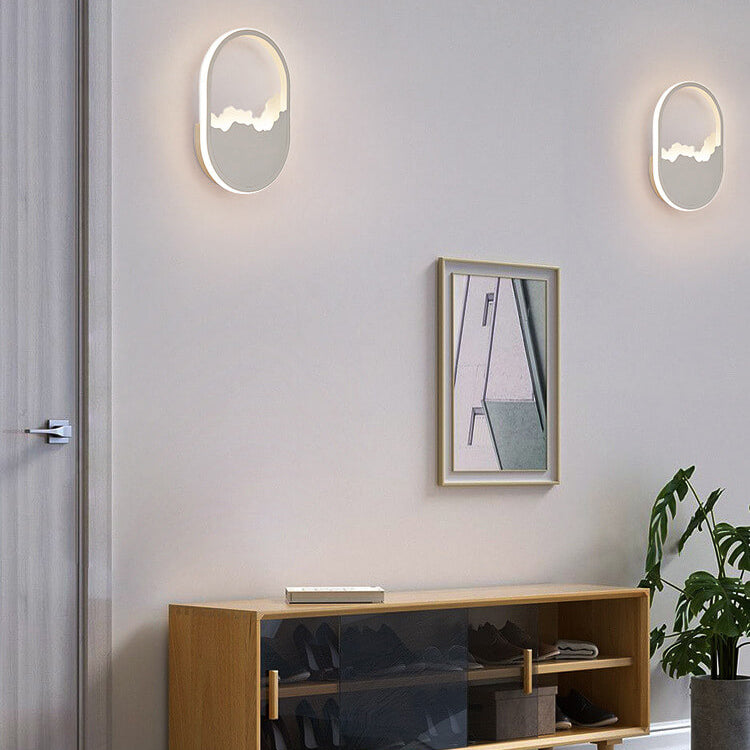 WaveGlow - Lampe murale ovale LED moderne en fer avec design ondulé raffiné