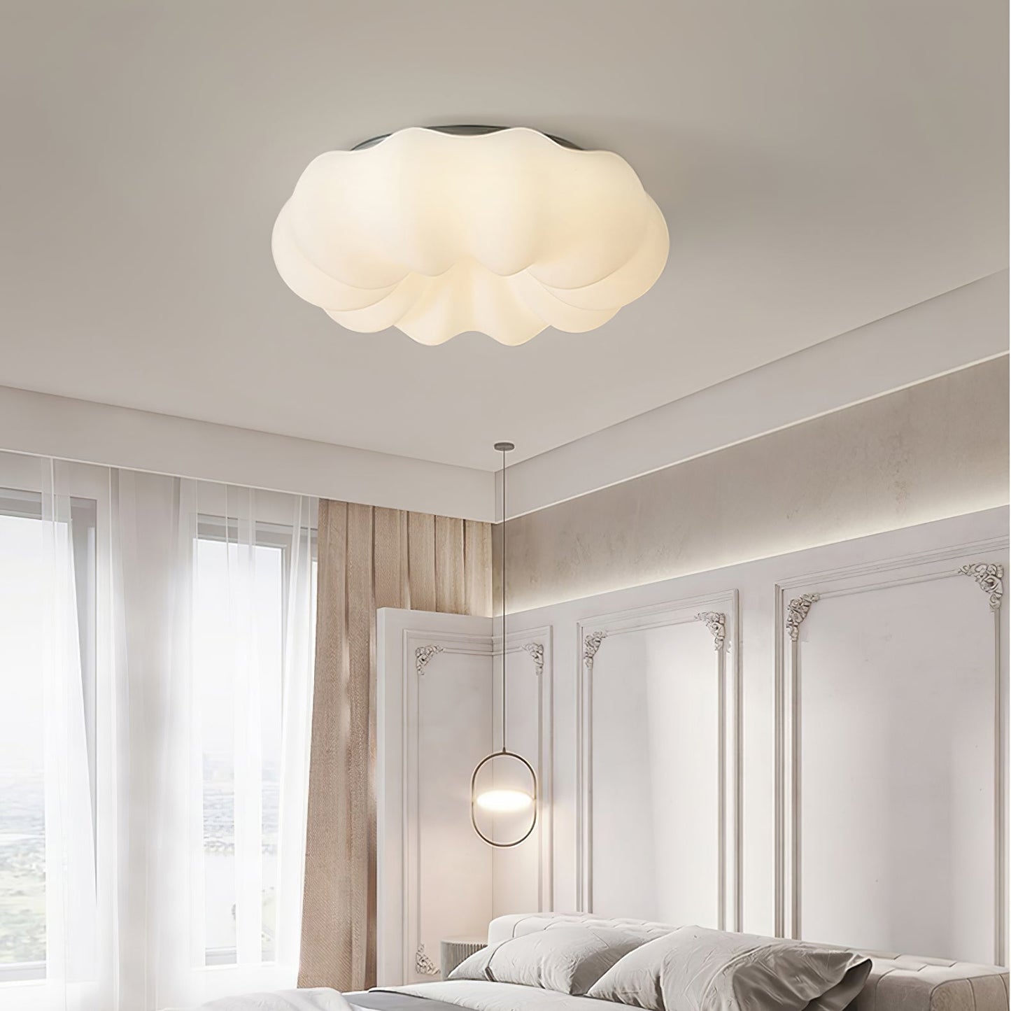 LuxeKumo - Ceiling Light with Subtle Japanese Design and Warm Light Distribution
