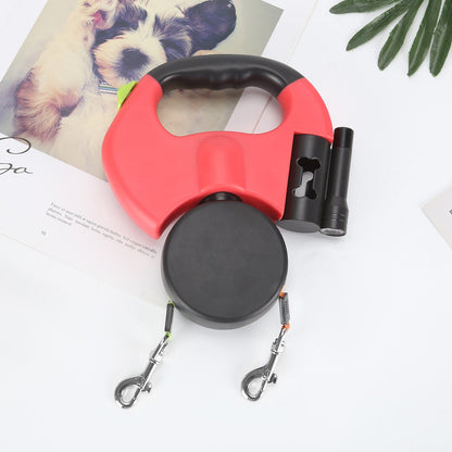 PetWorld - Laisse rétractable double innovante pour chien avec lumière
