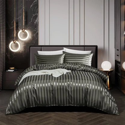 BlackVelvet - Luxuriöses schwarzes Satin-Bettwäsche-Set