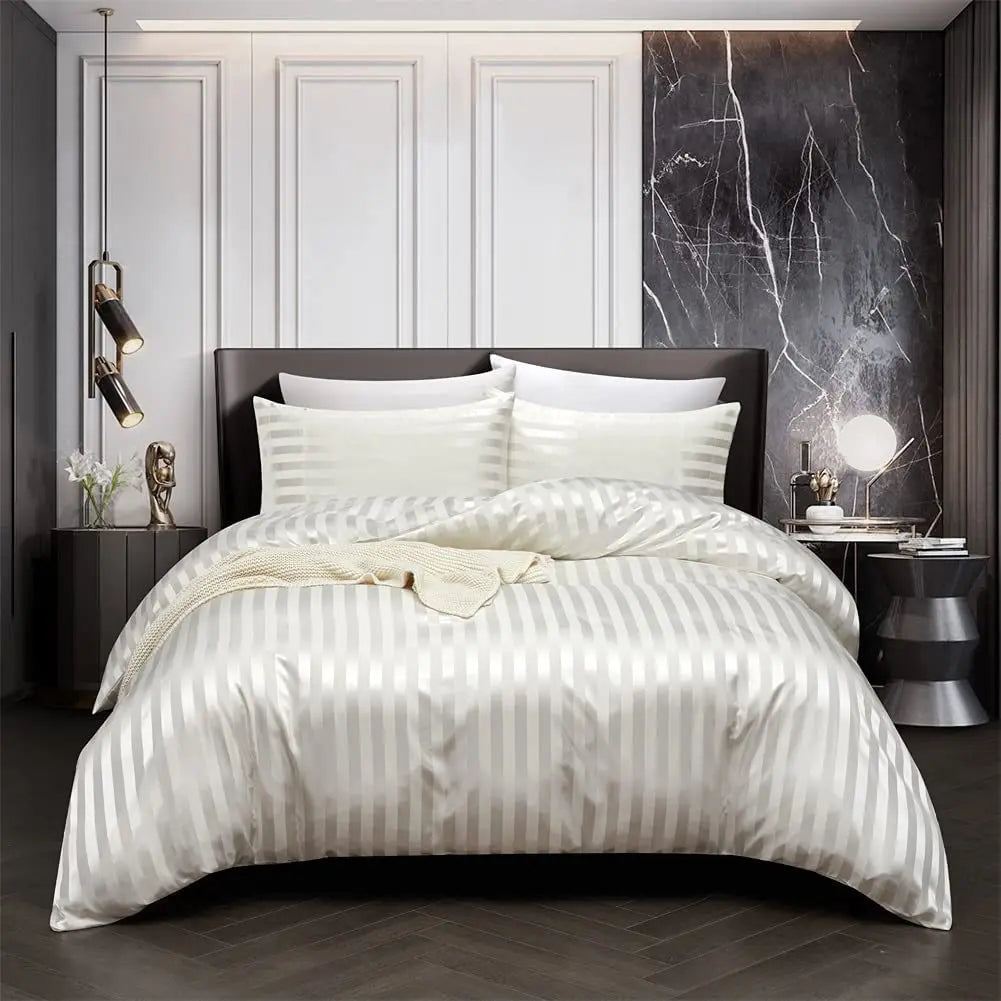 BlackVelvet - Luxuriöses schwarzes Satin-Bettwäsche-Set