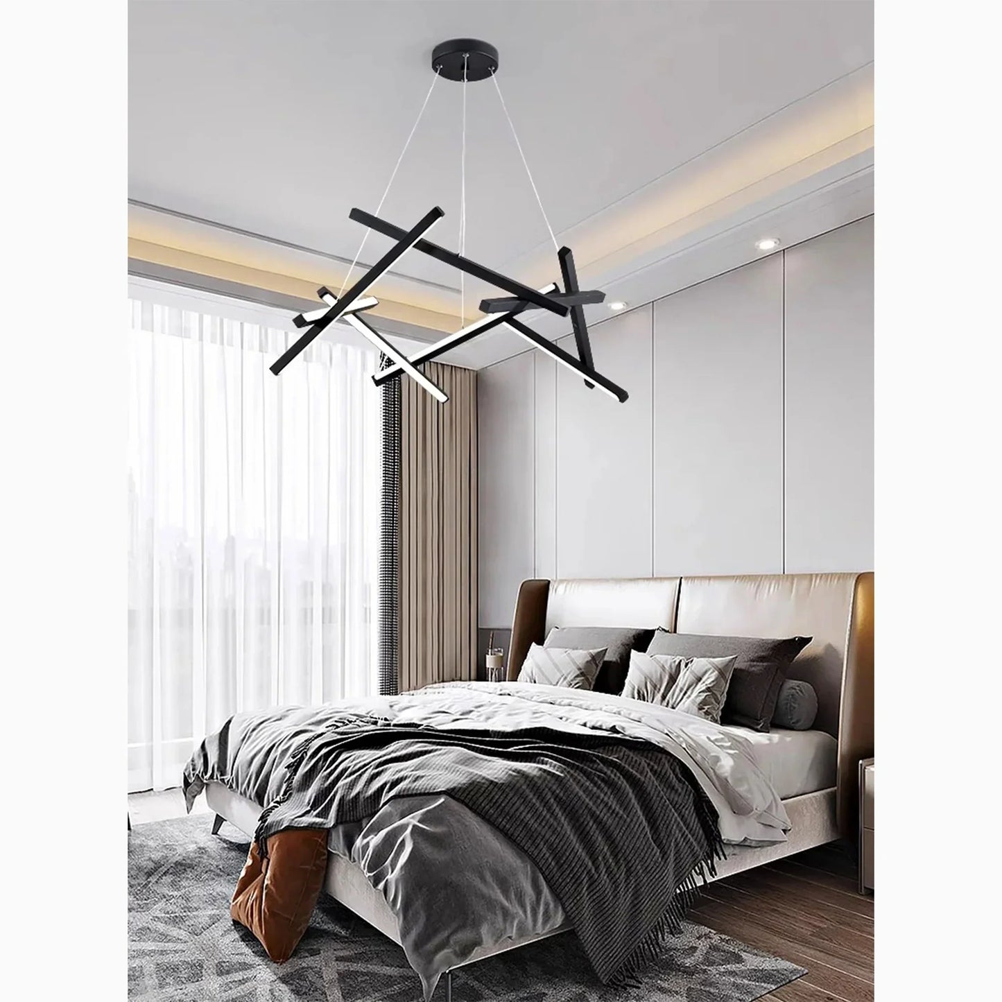 LumoFlow - LED Pendant Light with Abstract Lines