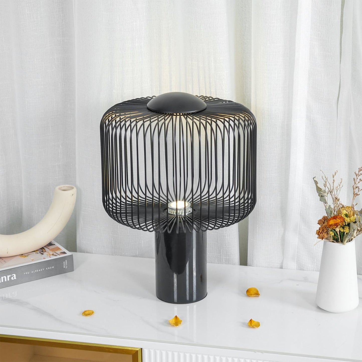 LuxeKeshi - Table Lamp with Modern Base and Subtle Lighting