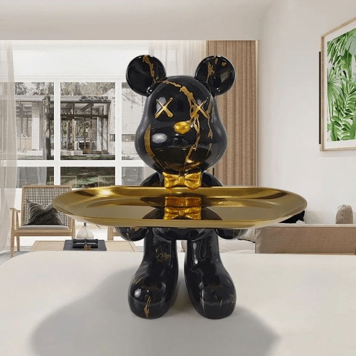 ArtBear - Sculpture d'ours avec plateau