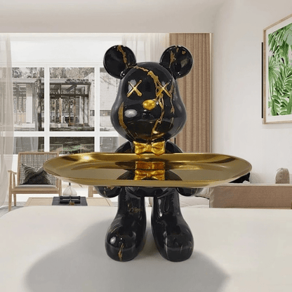 ArtBear - Sculpture d'ours avec plateau