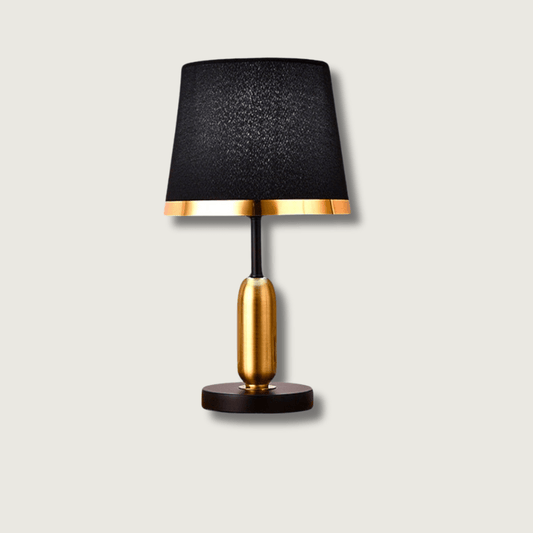 NoirGlow - Guld-Sort Bordlampe med Minimalistisk Design
